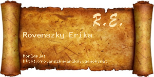 Rovenszky Erika névjegykártya